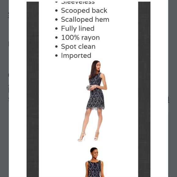 Pisarro Nights Beaded Cocktail Dress Size 4 Navy Blue Silver Sleeveless Formal - Picture 8 of 10